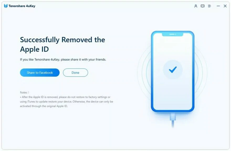 4ukey-remove-apple-id-successfully